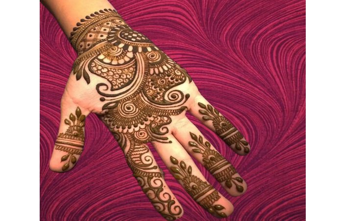 Easy Front Hand Simple Dulhan Mehndi Design