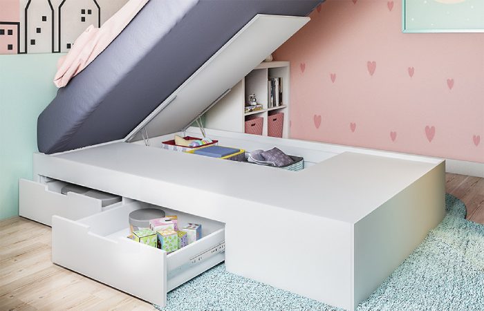 All-Rounder Sunmica Box Bed Design with Lift-Up Storage