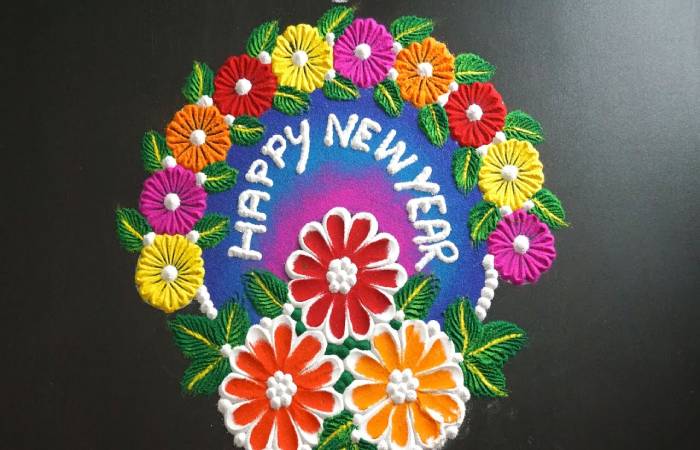 Floral Rangoli for New Year