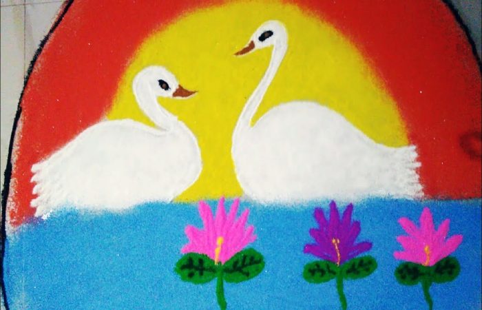 The Duck Rangoli Design for New Year